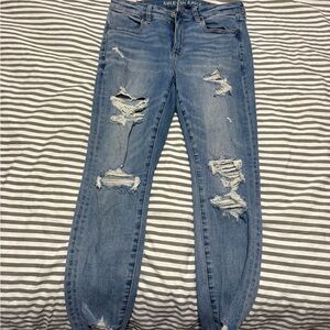 American Eagle Outfitters Light Blue Ripped Jeans